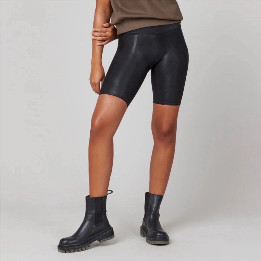 SPANX Faux Leather Bike Shorts